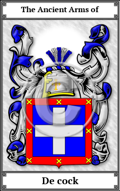 De cock Family Crest Download (JPG)  Book Plated - 150 DPI